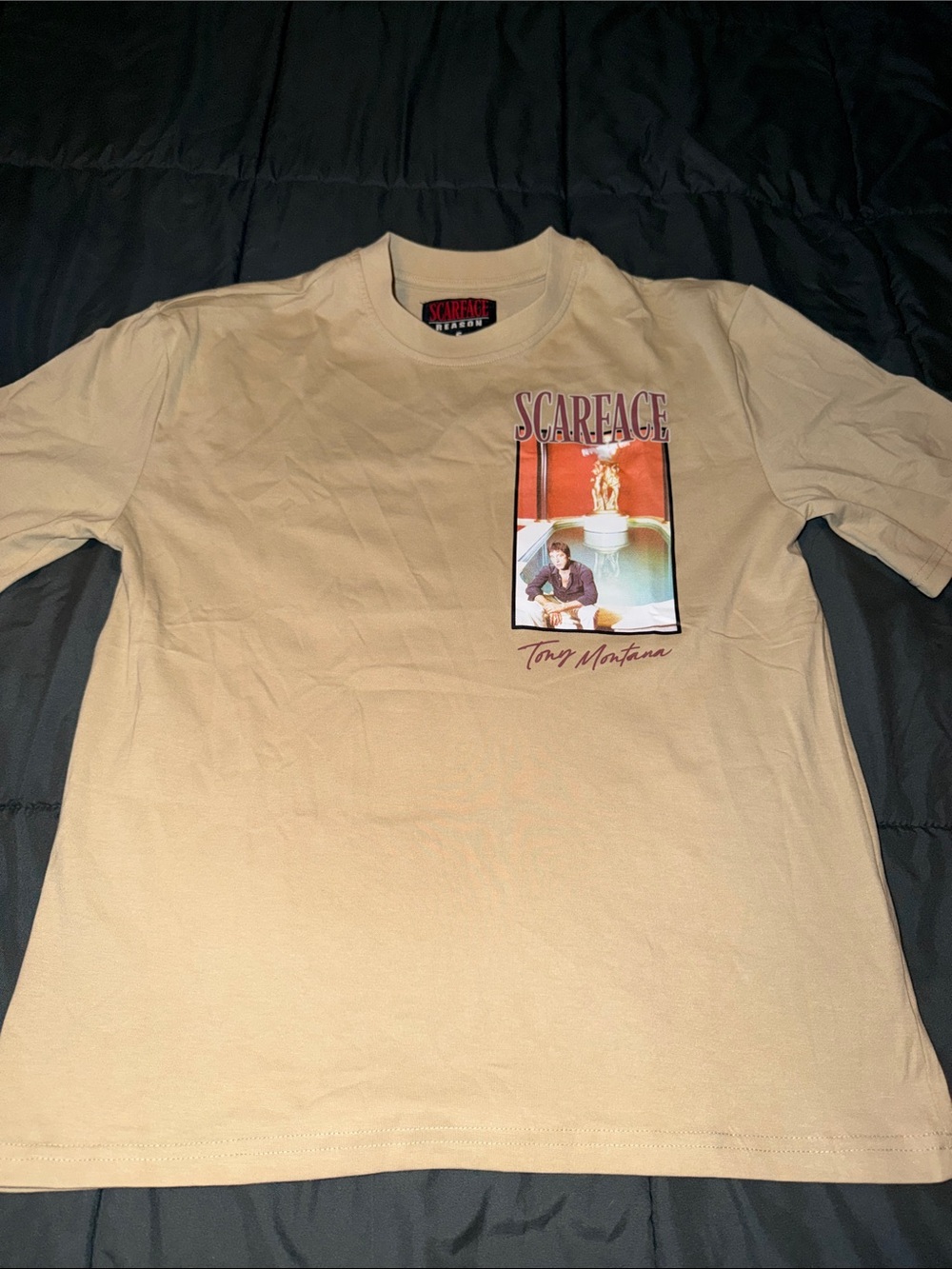 Reason Scarface Graphic Tee - Beige with Red Accent